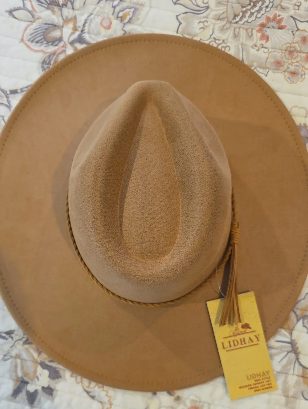 LIDHAY Wide Brim Western Suede Hat